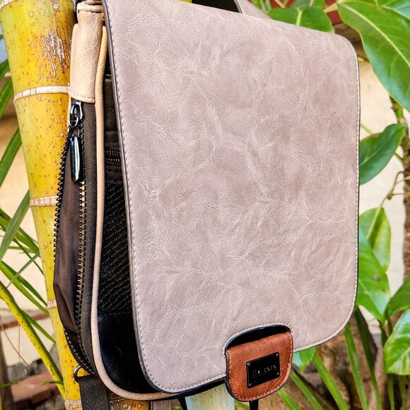 Liz Soto slim Julia Backpack in Tan and Black main image 2